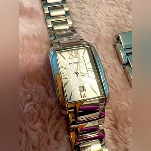 Fossil silver link watch